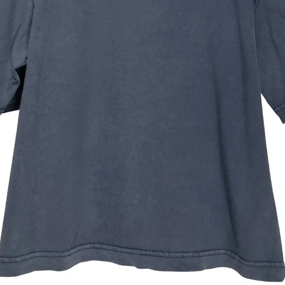 Free People We The Free Oversized Crew Neck Seam Detail T-Shirt Blue Size M